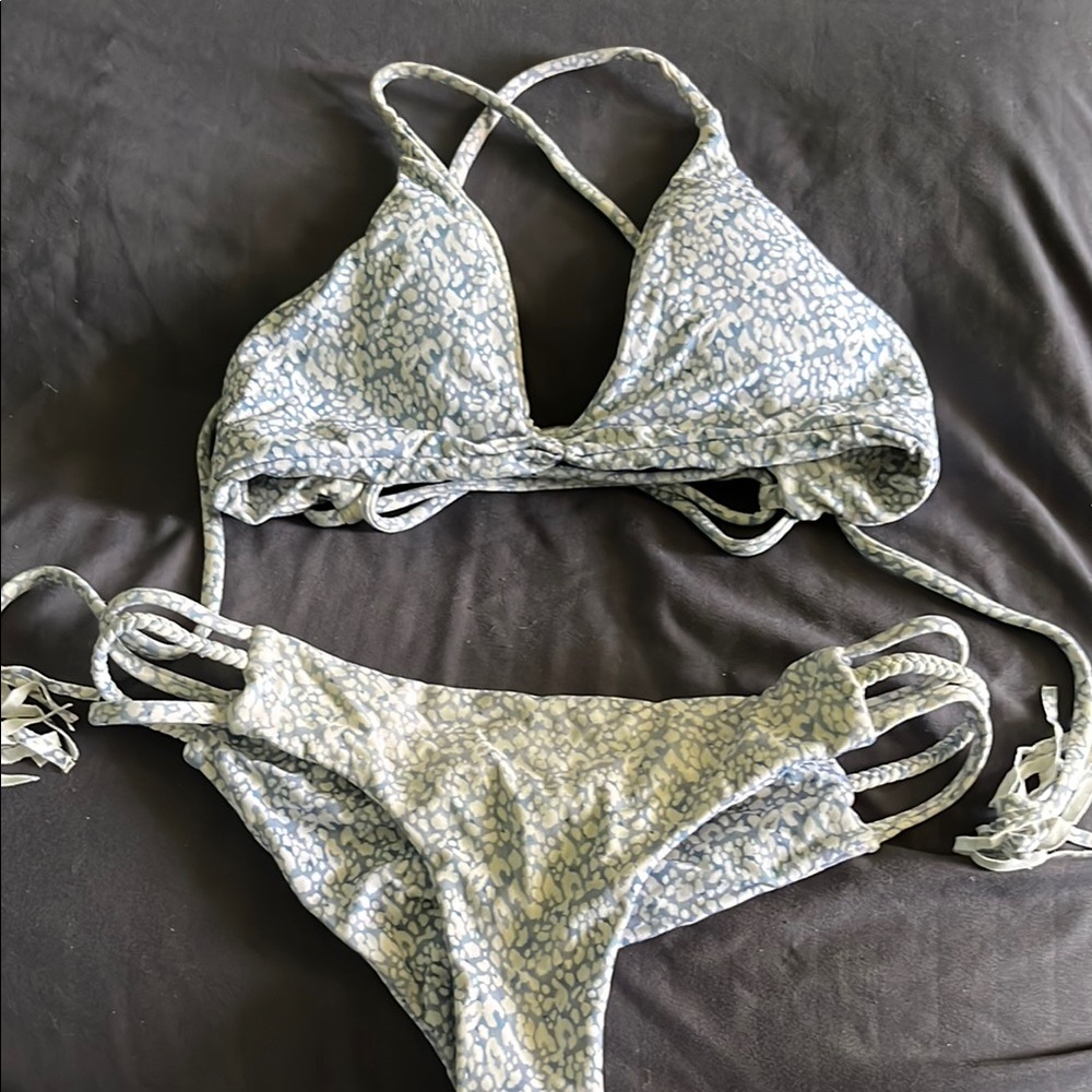 Blue and White Pebble Bikini